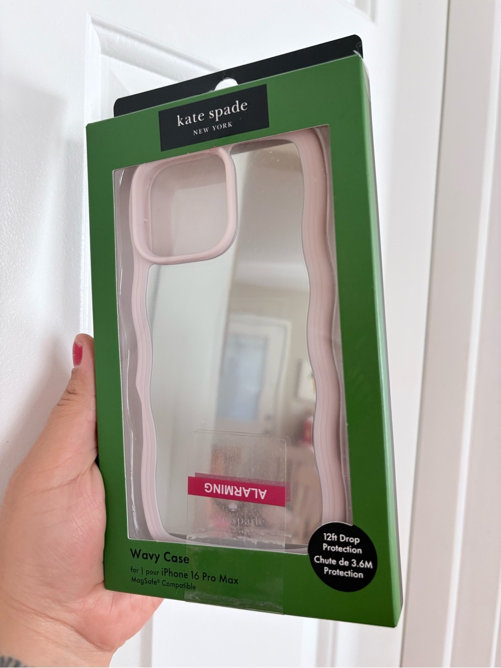 kate spade Pink Wavy mirror case  for iPhone 16 Pro Max